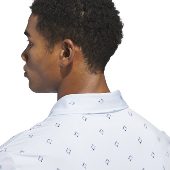 Adidas Ultimate Essence Print Climacool Heren Golfpolo Lichtblauw Blauw van adidas — afbeelding 5