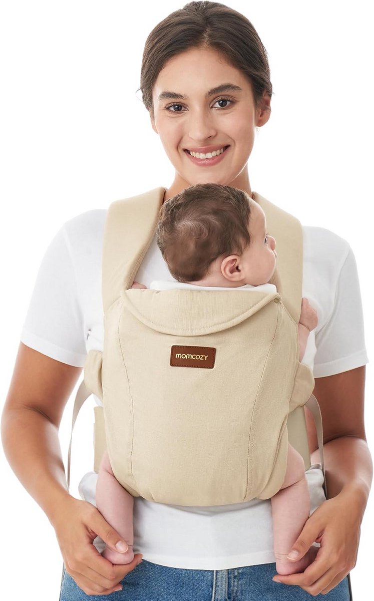 Babydrager Pasgeborenen - Draagzak Baby - Hechte Band - Imiteert Baarmoeder - 3-11 kg - Kaki