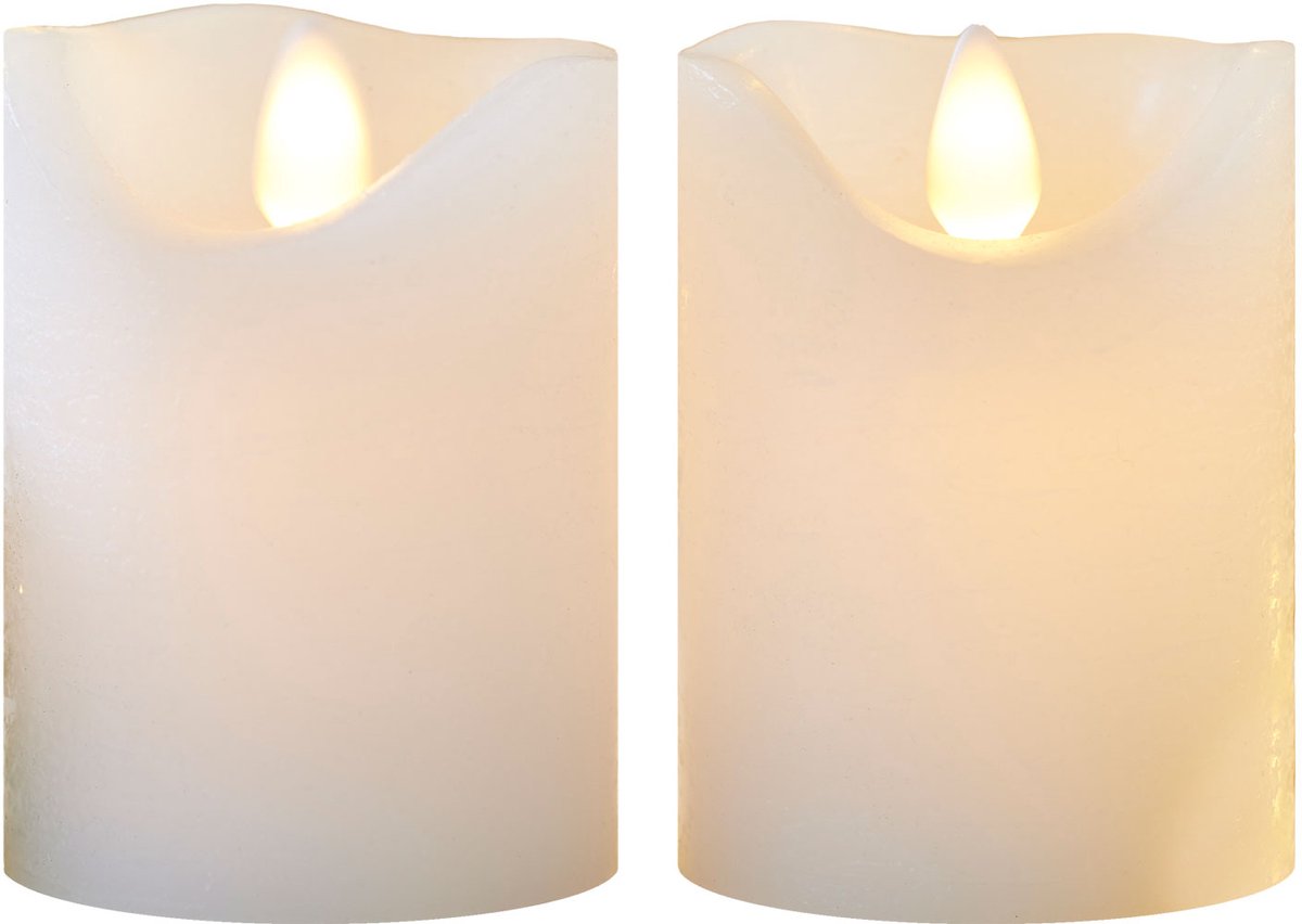 Sirius Sara LED Kaarsen – Set van 2 – Ivoorkleur – Beweegbare Vlam – Stompkaars Sfeerverlichting