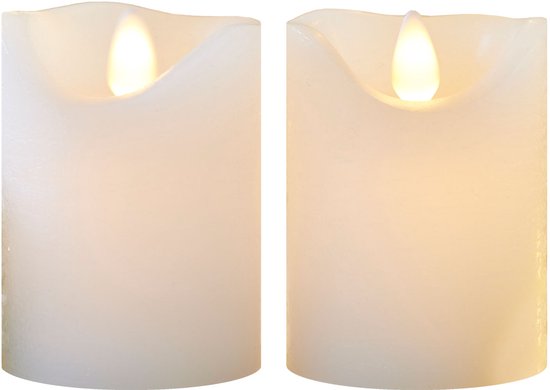 Sirius Sara LED Kaarsen – Set van 2 – Ivoorkleur – Beweegbare Vlam – Stompkaars Sfeerverlichting
