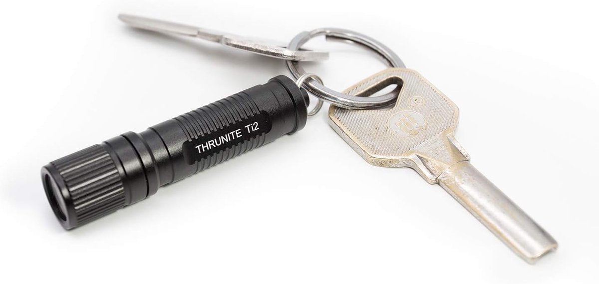 ThruNite Ti2 sleutelhanger LED-zaklamp, mini-zaklamp op AAA-batterij (niet meegeleverd), zaklamp, zwart