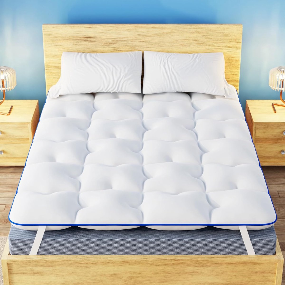 CASABEL Diamond Matras Topper 180 x 200 cm van microvezel - Optimaal Comfort