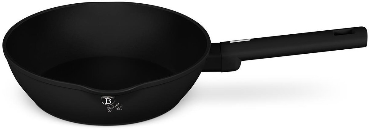 BerlingerHaus diepe koekenpan 24cm - antiaanbaklaag inductie zwart.