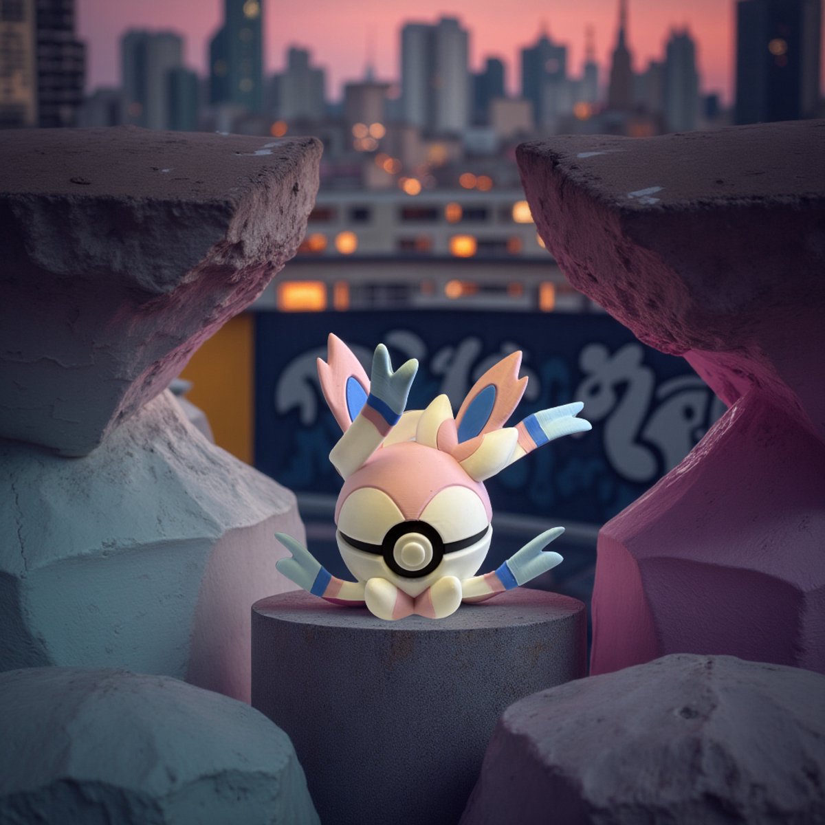 Sylveon Collectible, 3D-Geprinte Decoratie, Cadeau voor Fans