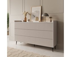Meubella – Asty – Ladekast met 6 lades – Beige – 150x41x92 cm