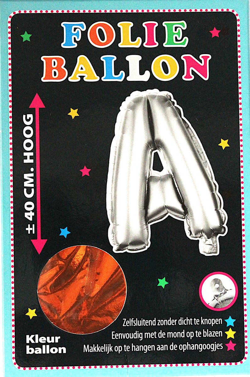 Folieballon - A - Letter Brons - 40cm - Folie - Ballon - Zelfsluitend - Eenvoudig Met Mond Opblazen - Ophangoogjes - Touche Cards