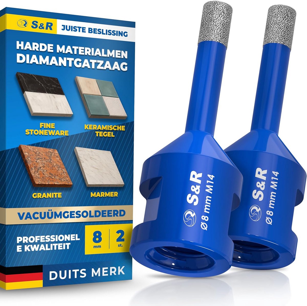 Diamantboor 8mm voor Tegels, Marmer, Graniet en Natuursteen