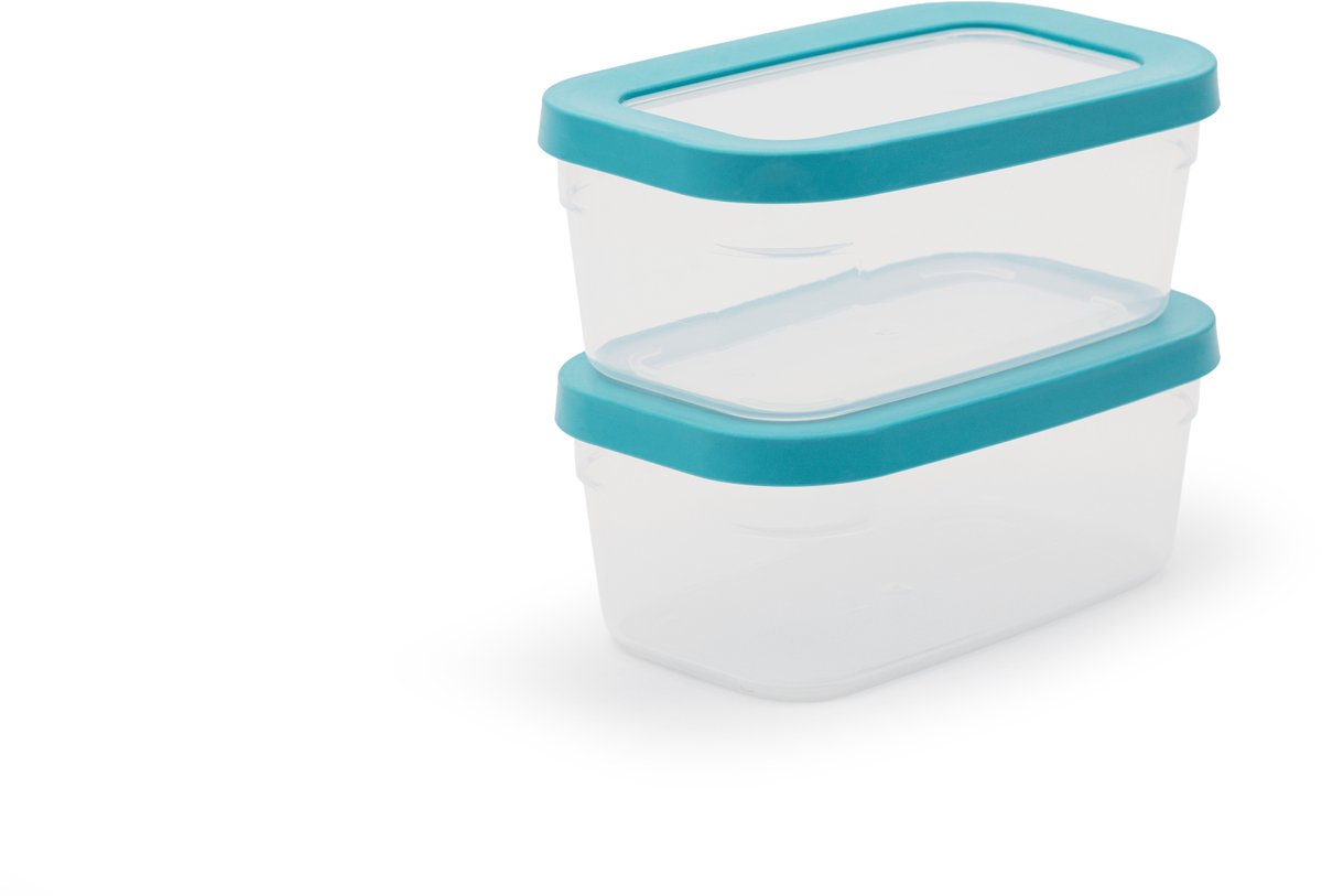 Day To Day Softseal Voedselbewaardozen - Set van 2 Vershoudbakjes - Bewaarbakjes met Deksel - Luchtdicht, Lekvrij & Transparante Voedselcontainers - BPA-vrije Voedselopbergers - Stapelbare Vershouddozen - Vaatwasbestendig - 2x 500ml