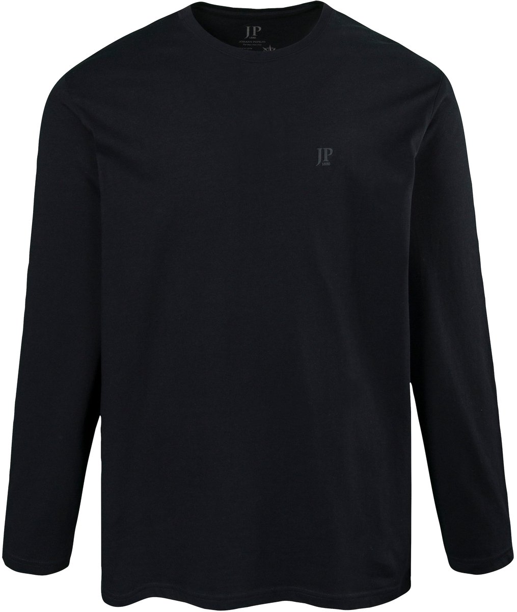 JP 1880 - Heren - Shirt met lange mouwen basic OEKO-TEX - Zwart - Maat 8XL