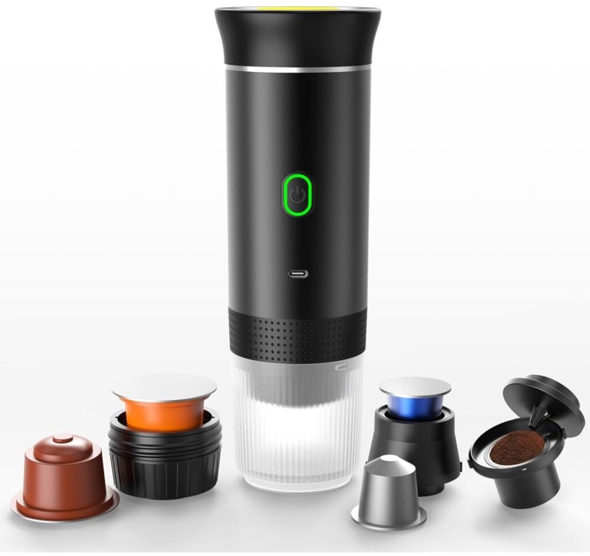 Aurixi® Draagbare Koffiemachine - Blender To Go - Draagbare Blender - Zwart - 90cmx 90cm x 27cm