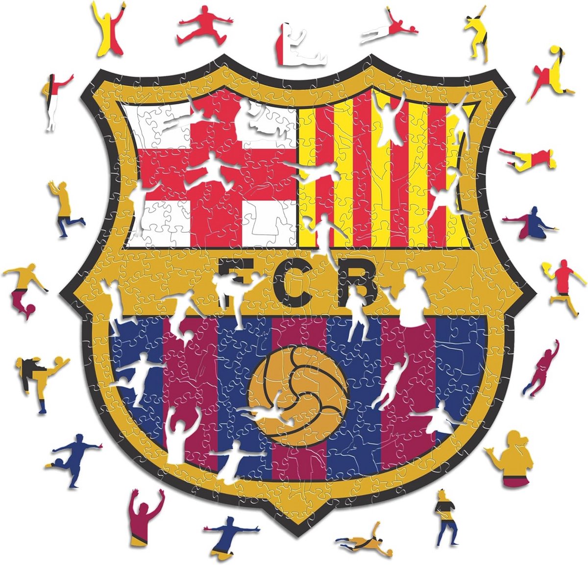FC Barcelona Houten Puzzel – 500 Stuks Duurzaam Hout, Unieke Voetbalvormen – Ideaal voor Gezinnen en Volwassenen – Milieuvriendelijk Cadeau
