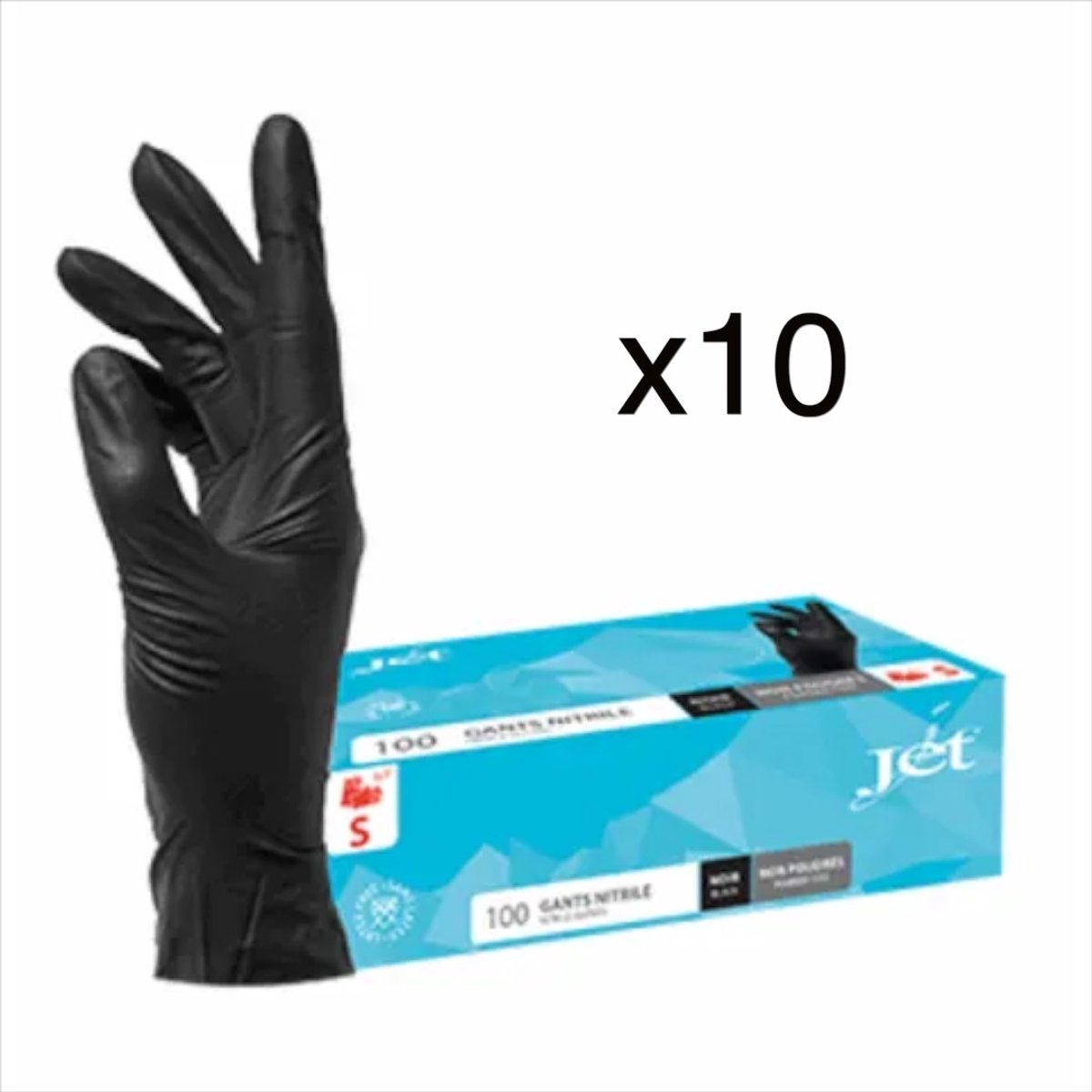Handschoenen Nitril ongepoederd zwart maat S, CAT I | Inhoud: 1000 | Omdoos
