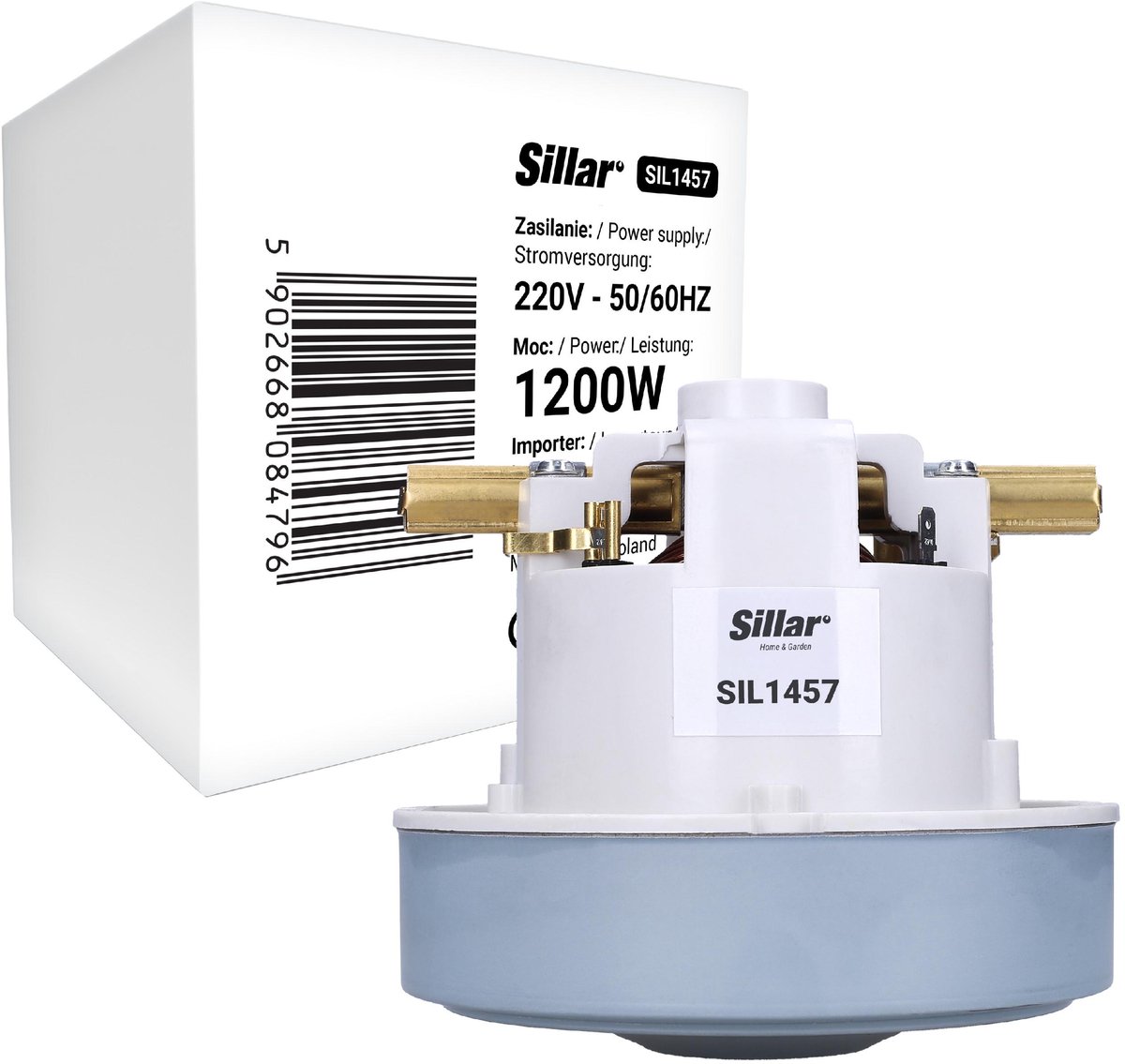 Sillar, stofzuigermotor 1200W - enkele turbine - vervanging 4.610-066.0, N 6210820029 - geschikt voor Karcher BV 5/1, DS5200, K5200, T10/1, Profi 1-5, 10 stofzuigers - 220V - 50/60Hz