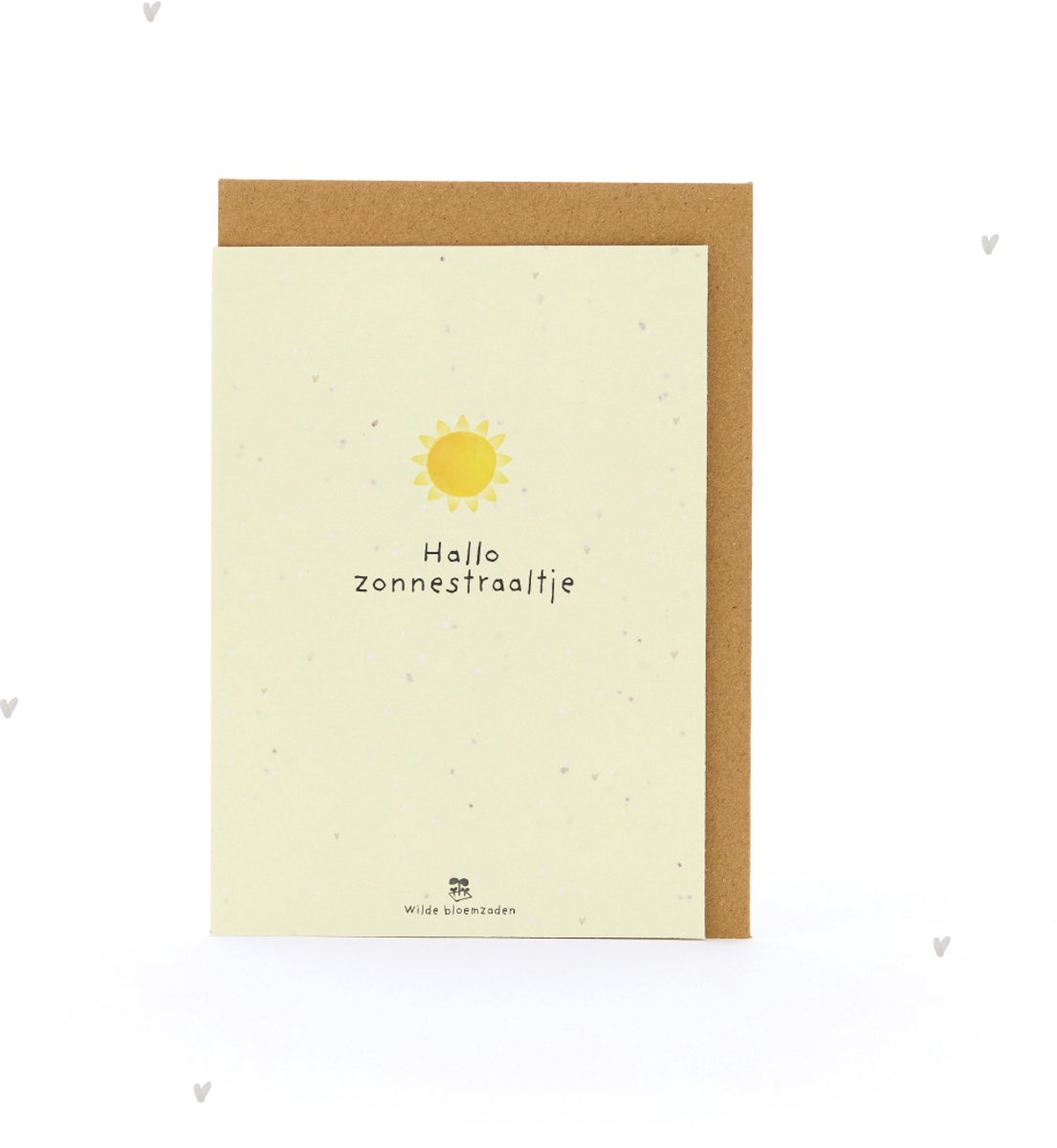 Wenskaart Hallo Zonnestraaltje - Groene Groet - Bloemzaad Papier - Duurzaam en Eenvoudig te Planten - Vrolijke Boodschap