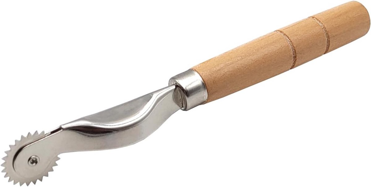 Naaiwiel voor Stof met Houten Handvat en Roestvrij Stalen Wiel, Ideaal voor Naadmarkering, Quilten en Kruissteektellen