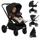 Lionelo Mika Plus - Kinderwagen 2in1 - XXL SET - Veelzijdig en jaarrond - Grote wielen - tot 22kg - Bediening met een hand - Voor alle soorten terrein - Accessoireset