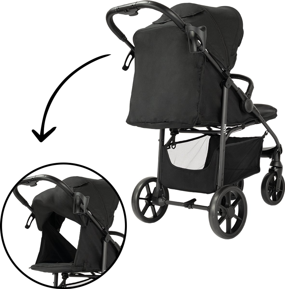 Novi Grande Go V2 Buggy 0-22 kg – All Terrain – Volledig Ligstand – UPF50+ Zonnekap – Compact Inklapbaar — cadeau in Cadeau-ideeën - foto 6