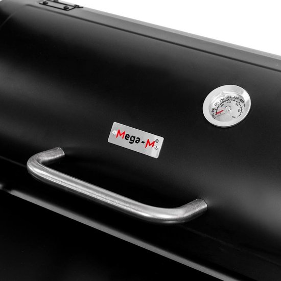 Mega-M Barrel - Houtskoolbarbecue - Met schoorsteen - Ingebouwde thermometer - Dubbel grillrooster van Merkloos — afbeelding 4