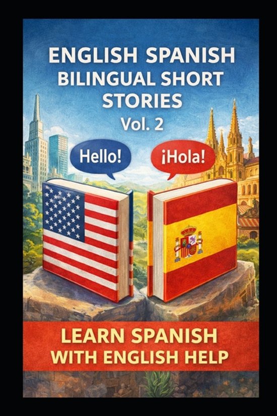 Slow Spanish- 400 English Spanish Bilingual Super Short Stor ... - cover