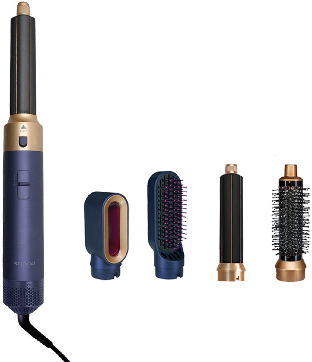 Bol.com 5 in 1 Multistyler Fohnborstel Highspeed - Blauw - 1350W - Fohnborstel - Föhn - Airstyler - Heteluchtborstel - Krulborst... aanbieding
