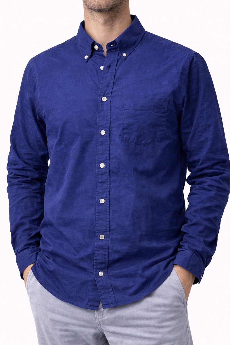 Overhemd J. Harvest & Frost Indigo Bow 31 Slim Fit – Donkerblauw – Maat L (41/42)