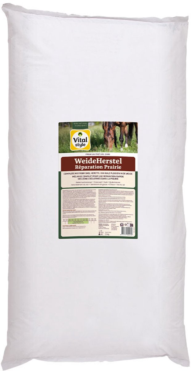 Vitalstyle WeideHerstel - Complete mix - voor Snel Herstel van Kale Plekken in de Weide - 15 kg