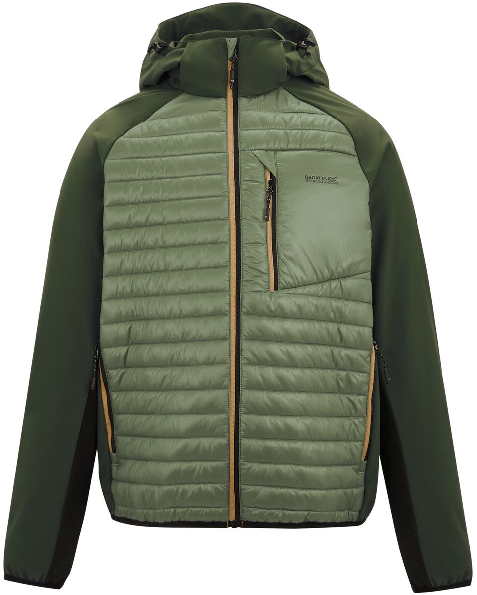 Heren Pro Hybrid II gewatteerde jas Groen