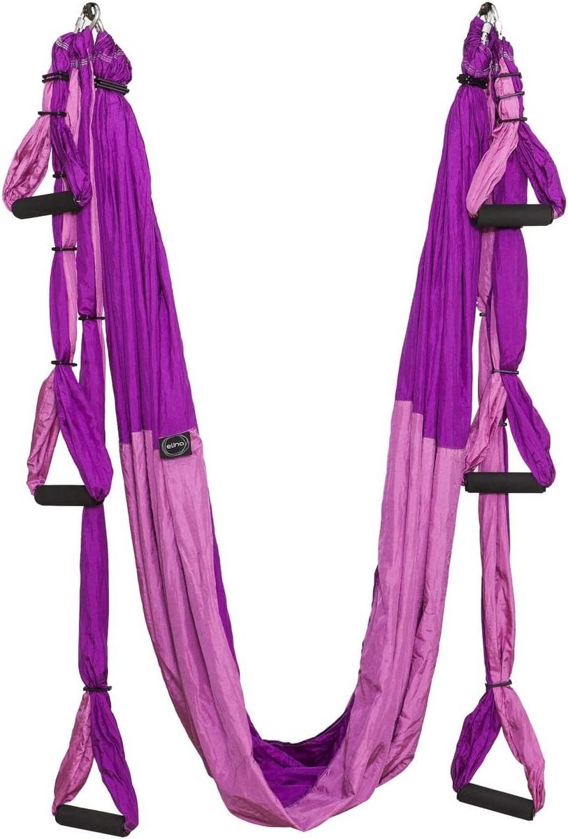 Yoga Hangmat Swing voor Yoga en Fitness - Licht/Donkerroze 250x145 cm