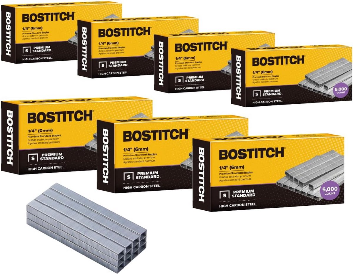 5000 Standaard Nietjes 6mm (1/4 Inch) - Hoogwaardig Anti-Roest Nietjesverpakking 7 Stuks