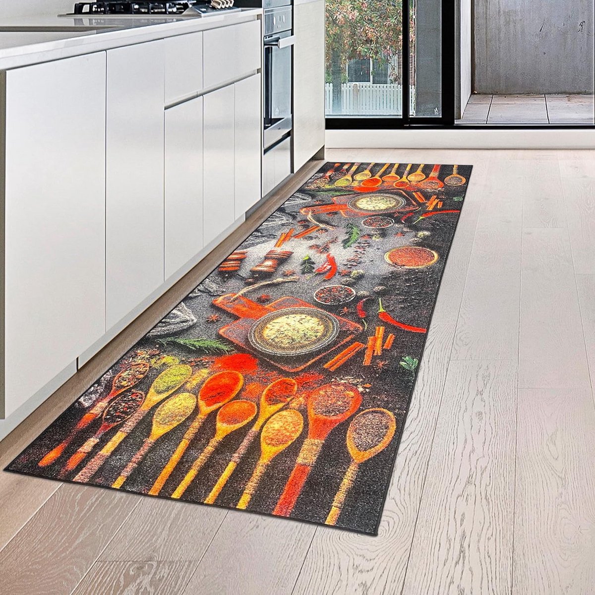 Antislip Keukentrekker Met Kookgerei Print Wasbaar 80x200 cm