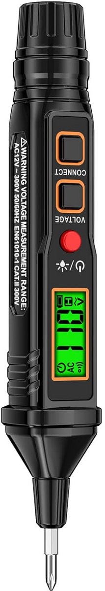 Contactloze Spanningstester A3 | AC 12-300V | Nuldraad/Fasedraad & Zaklampfunctie