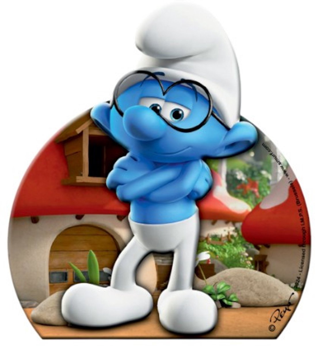 Brilsmurf harsmagneet / Koelkastmagneet - 8,5 cm
