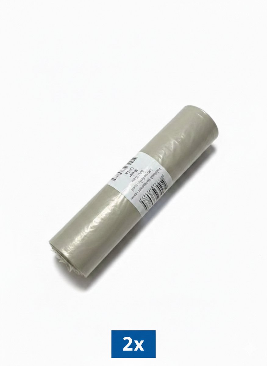 2 x Vuilniszak transparant - zwaar 80x100 cm 20st/150ltr Home It 240L Clear Bin Liners - Roll of 20- High Strength LDPE Plastic - 90 Micron Thickness