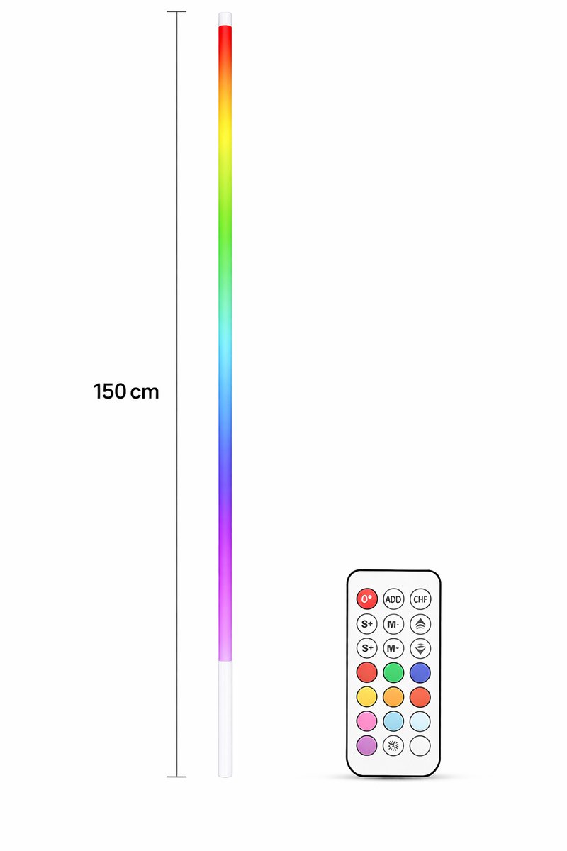 Gekleurde Lichtstaaf Draadloos - RGB Gekleurde verlichting - 150 cm - met Afstandsbediening - Oplaadbaar