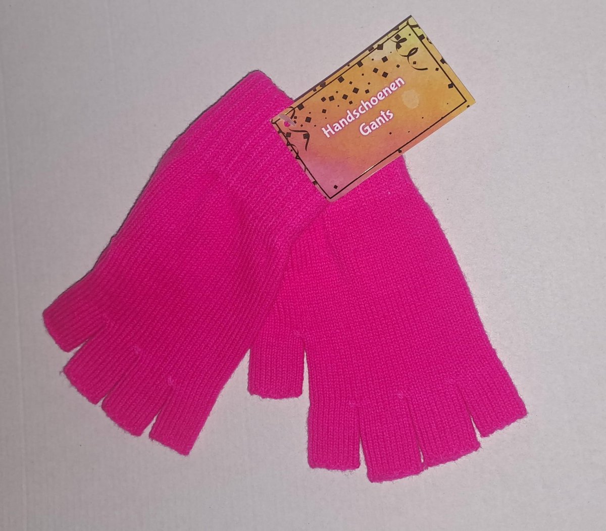 Vingerloze Handschoenen Donker Roze Gebreid