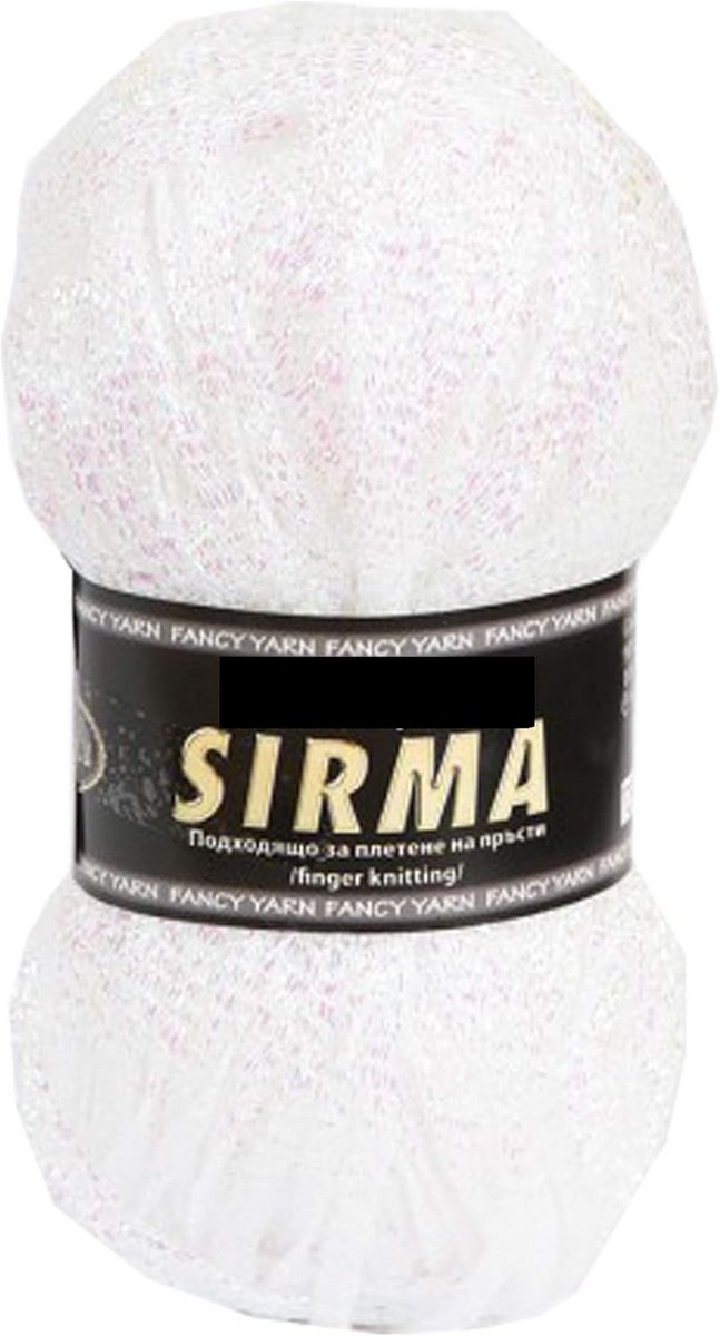 Witte Opalescerende Glitter Draad voor Breien en Haken