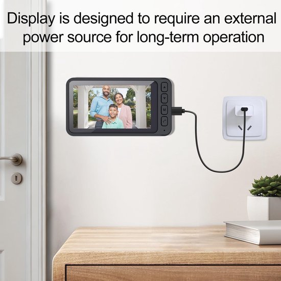 Draadloze Deurbel Met Camera - 1080P Beeld & 4.5 Inch Scherm - Geen WiFi Nodig - Bereik Tot 120m - Nachtzicht van Elro — afbeelding 3