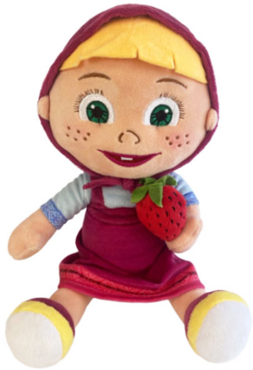 Masha en de Beer Aardbei Pluche Knuffel 32 cm