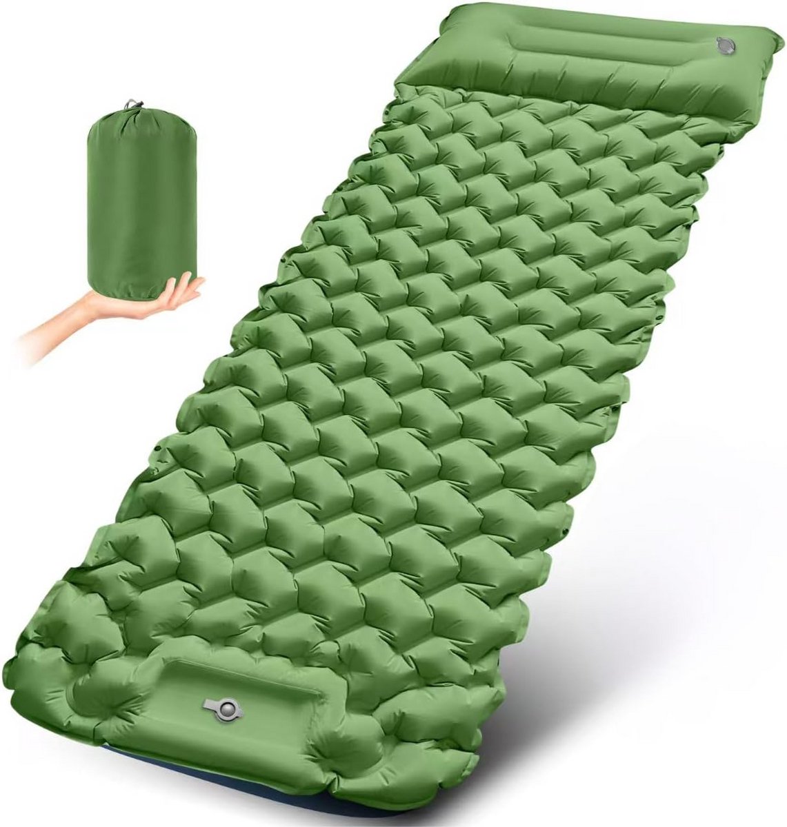 Groene Zelfopblazende Slaapmat voor Kampeergebruik