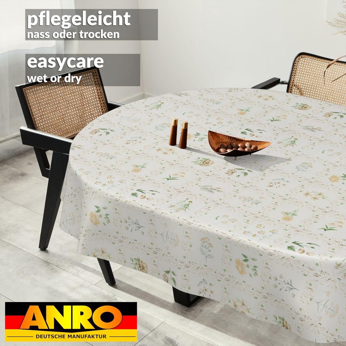 Oliekleed rechthoekig 180 x 140 cm wasbaar waterafstotend met afgeronde hoeken