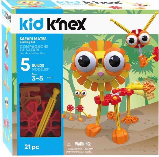 K'NEX Kid Knex Safari Mates - Bouwset voor kinderen - Stimuleert creativiteit