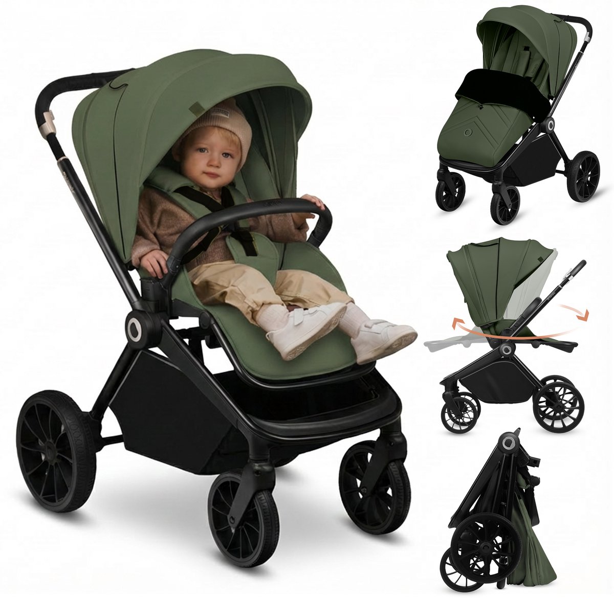 Lionelo Mika Plus Kinderwagen Lichtgewicht met XXL Kap - afbeelding 3