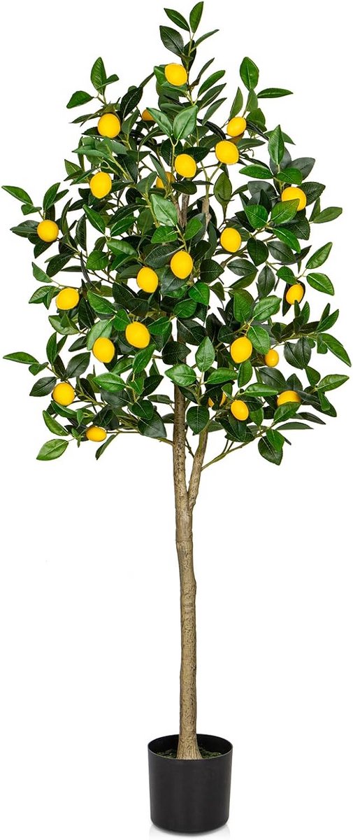 Grote Kunstcitroenboom 150 cm met Pot - Decoratieve Kunstplant voor Binnen en Buiten