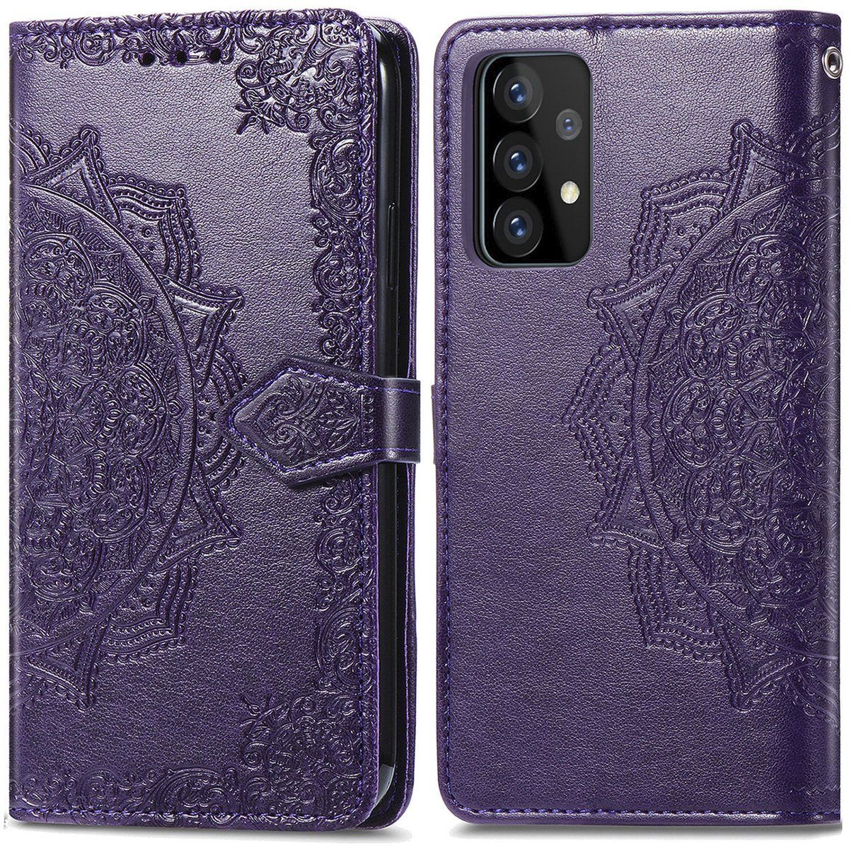 imoshion Hoesje - Geschikt voor Samsung Galaxy A52 (4G) / A52s / A52 (5G) - Mandala Bookcase - Paars