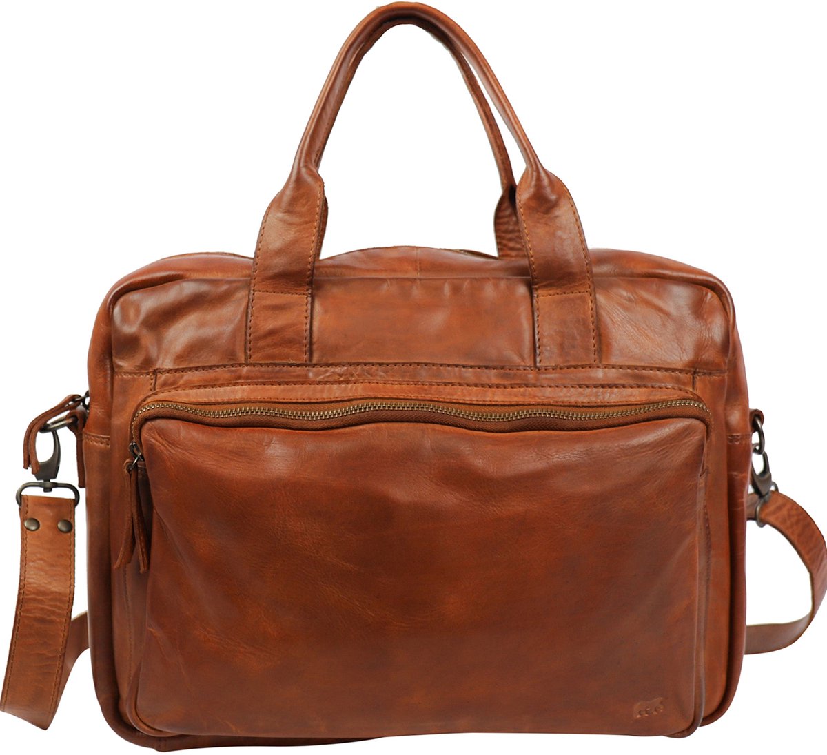 Bear Design Hugo Leren Laptoptas - 14 inch - Cognac