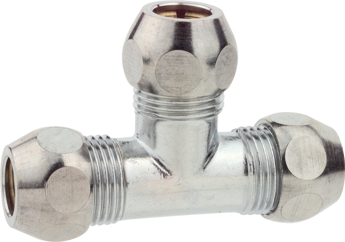 KIRCHHOFF MS Knelfitting-T-Stuk - Chroom - 3/8" x 10 mmQ