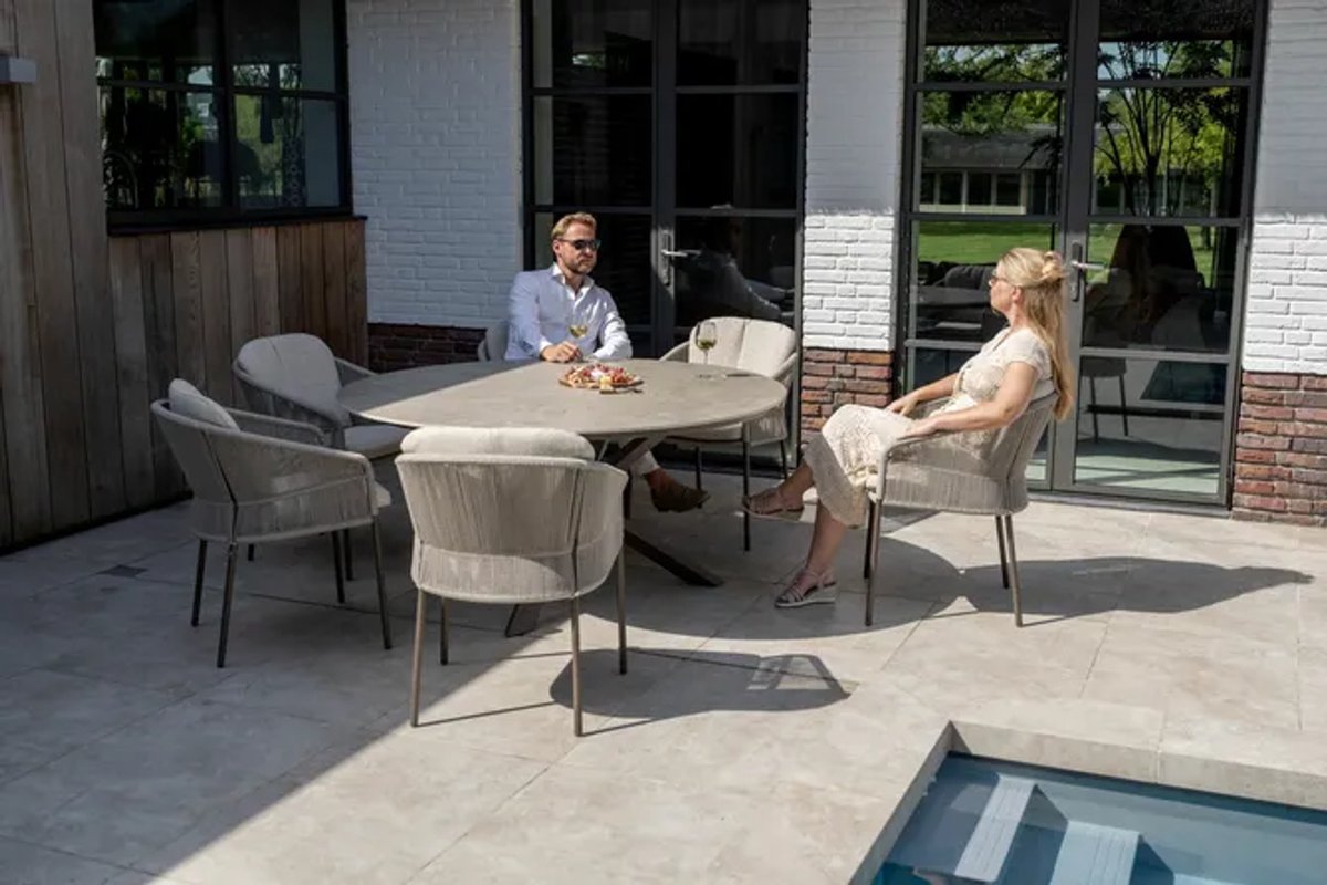 4 Seasons Outdoor Florence chaise de jardin dining avec 2 coussins - terre