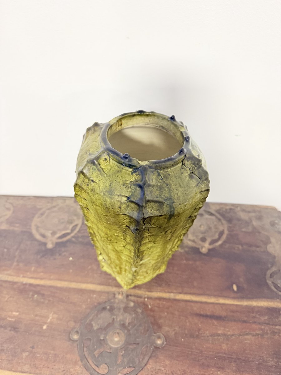 Tamegroute Vaas | 30 cm Mosterdgeel | Marokkaanse Aardewerk Moroccan Garden Handgemaakt