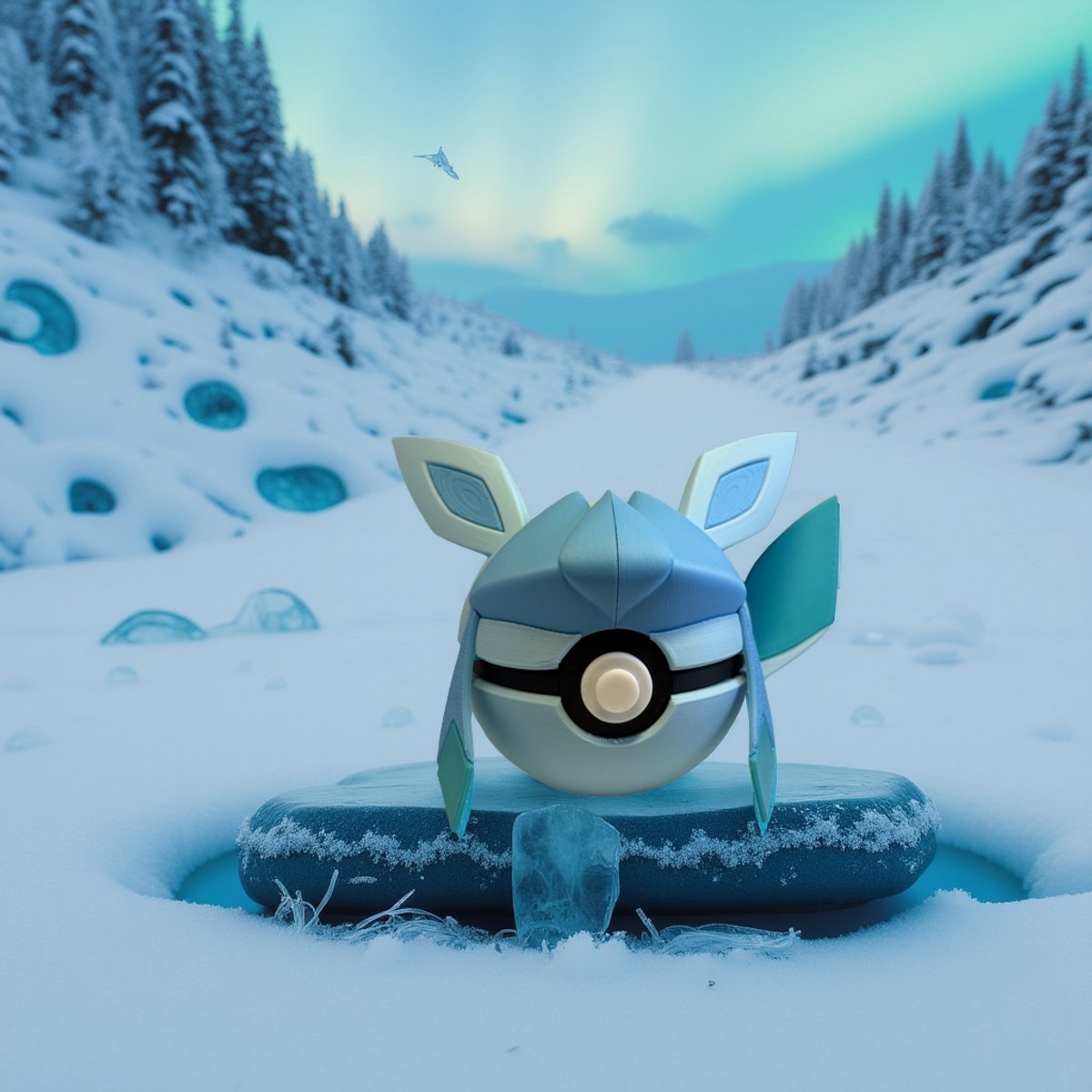 Glaceon Collectible, 3D-Geprinte Decoratie, Cadeau voor Fans