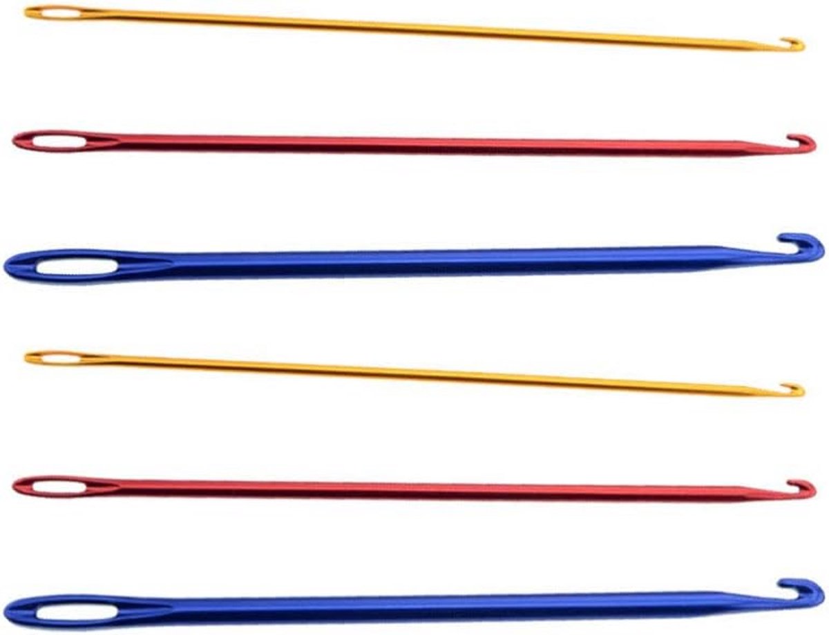 6-delige Haaknaalden Set met Gaten - Breinaalden voor Haken en Naaien